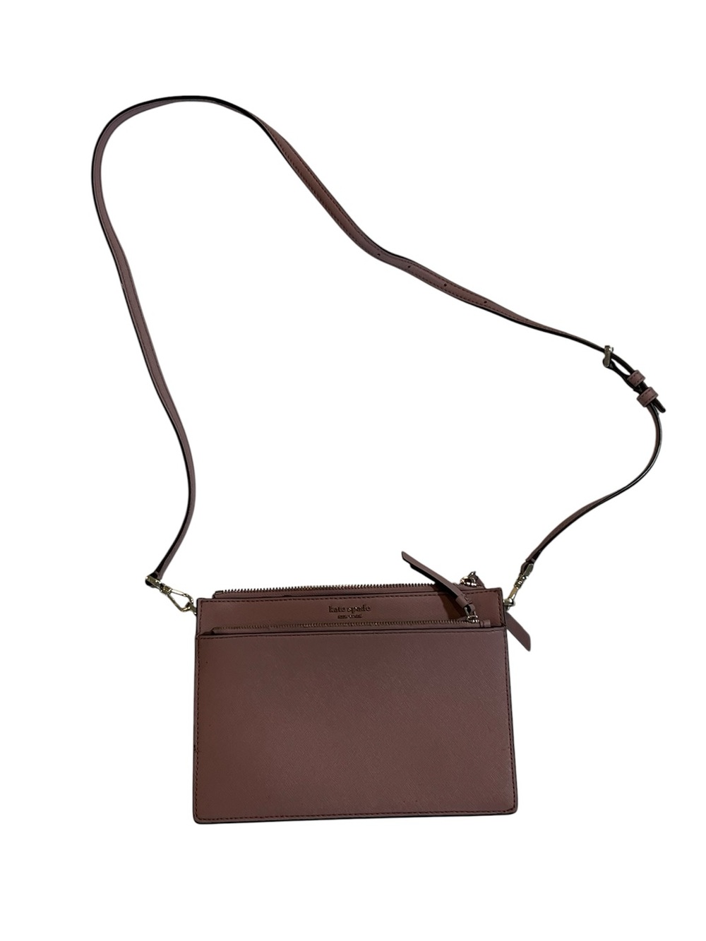 kate spade brown leather crossbody bag with gold hardware